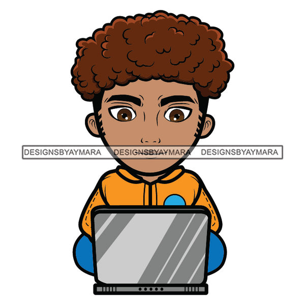 Teenager Boy Playing Video Game Having Fun Modern Technology Illustration SVG JPG PNG Vector Clipart Cricut Silhouette Cut Cutting