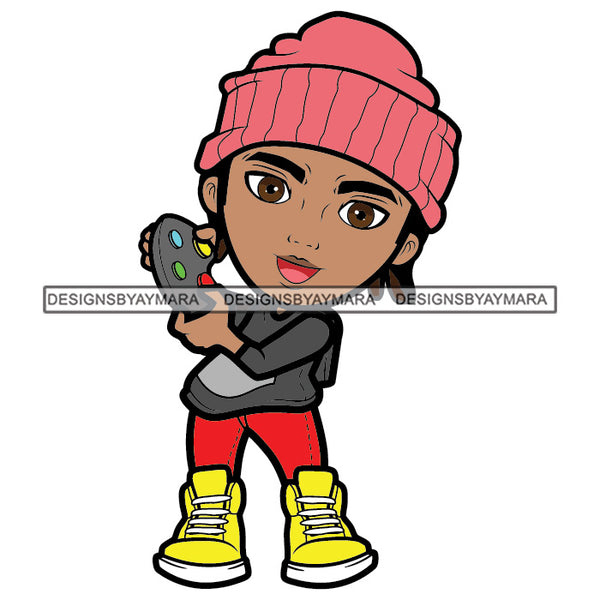 Teenager Boy Playing Video Game Having Fun Player Happy Expression Illustration SVG JPG PNG Vector Clipart Cricut Silhouette Cut Cutting