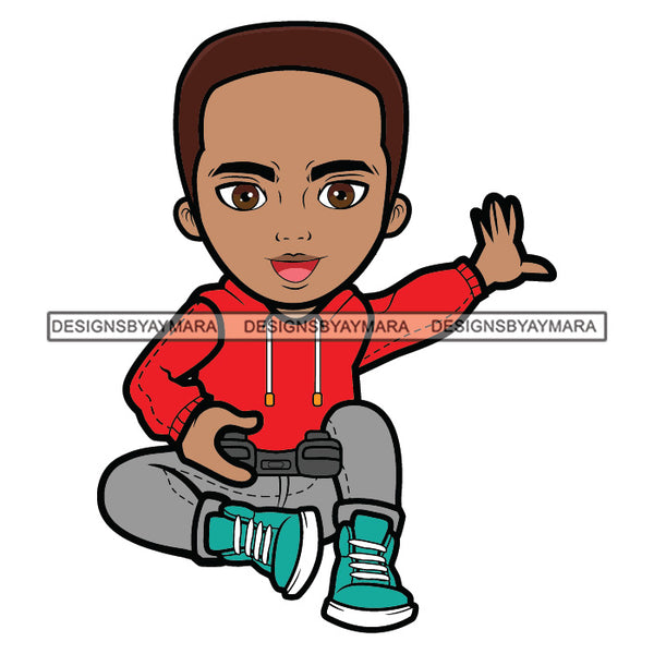 Teenager Boy Sitting Floor Playing Video Game Enjoying Excited Illustration SVG JPG PNG Vector Clipart Cricut Silhouette Cut Cutting