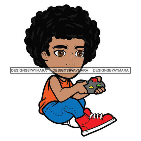 Teenager Boy Sitting Floor Playing Video Game Student Having Fun Illustration SVG JPG PNG Vector Clipart Cricut Silhouette Cut Cutting