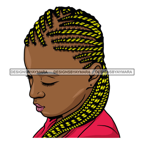 Afro Black Woman Swag Sexy Braided Cornrows Blonde Hair Style SVG Cutting Files For Silhouette Cricut