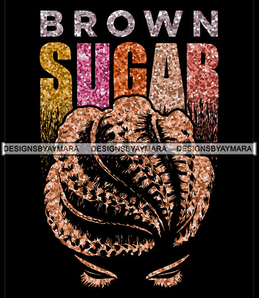 Brown Sugar Melanin Woman Sparkles African American Female Nubian Designs For T-Shirts Sublimation Print Cut Cutting SVG PNG JPG Vector Files