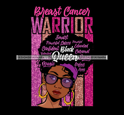 Afro Lola Breast Cancer Warrior Survivor Black Girl Magic Melanin Popping Hipster Girl SVG JPG PNG Layered Cutting Files For Silhouette Cricut and More