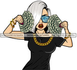 Caucasian Hustle Woman Money Maker One Hundred Dollar Bill Successful Woman Hipster Girl Magic SVG Cutting Files For Silhouette Cricut