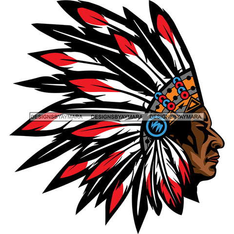 Native American Cherokee Headdress War Bonnets SVG JPG PNG Vector Clipart Cricut Silhouette Cut Cutting1