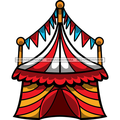 Circus Tent Red Gold And White  SVG JPG PNG Vector Clipart Cricut Silhouette Cut Cutting1