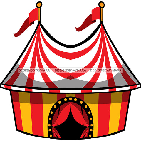 Circus Tent Red Gold And White  SVG JPG PNG Vector Clipart Cricut Silhouette Cut Cutting1