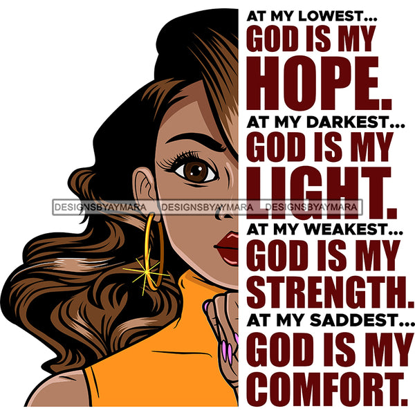 Classy Lola Half Face Religious Quotes Beautiful Long Wavy Hairstyle Banner SVG JPG PNG Vector Clipart Cricut Silhouette Cut Cutting