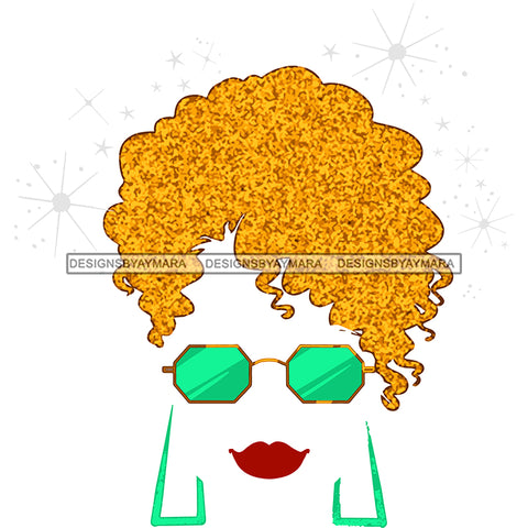 Gold Afro  Red Lips  SVG JPG PNG Vector Clipart Cricut Silhouette Cut Cutting1