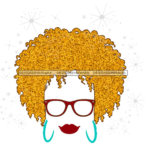 Gold Afro Red Lips Red Sunglasses  SVG JPG PNG Vector Clipart Cricut Silhouette Cut Cutting1