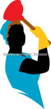 Cleaning Service Company Logo Woman Housekeeping Worker Housekeeper Maid SVG Cut File For Silhouette and Cricut