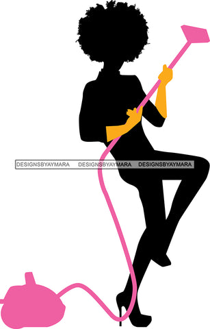 Cleaning Service Company Logo Woman Housekeeping Worker Housekeeper Maid SVG Cut File For Silhouette and Cricut