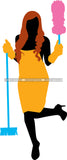Cleaning Service Company Logo Woman Housekeeping Worker Housekeeper Maid SVG Cut File For Silhouette and Cricut