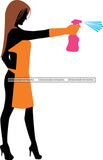 Cleaning Service Company Logo Woman Housekeeping Worker Housekeeper Maid SVG Cut File For Silhouette and Cricut