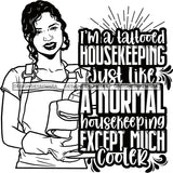 Afro Woman Cleaning Life Quotes Maid Housekeeper Bamboo Earrings Apron Curly Hairstyle B/W SVG JPG PNG Cutting Files For Silhouette and Cricut