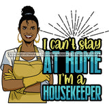 Afro Woman Cleaning Life Quotes Maid Housekeeper Bamboo Earrings Apron Bun Hairstyle SVG JPG PNG Cutting Files For Silhouette and Cricut