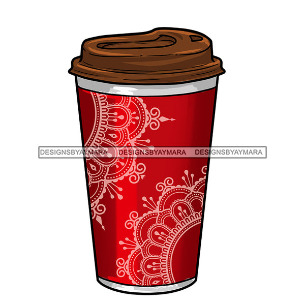 Red Coffee Cup JPG PNG  Clipart Cricut Silhouette Cut Cutting
