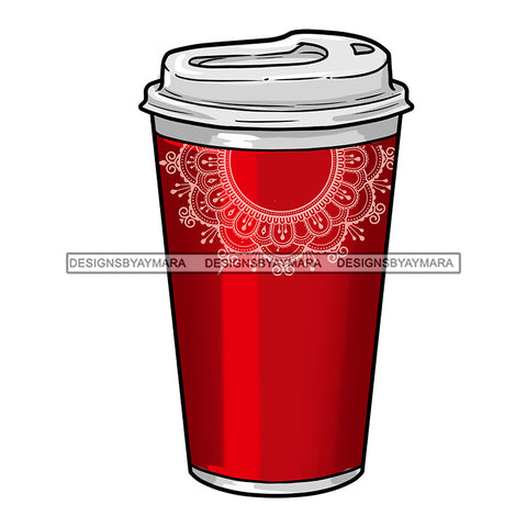 Red Coffee Cup JPG PNG  Clipart Cricut Silhouette Cut Cutting