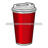 Plain Red Designer Coffee Cup  JPG PNG  Clipart Cricut Silhouette Cut Cutting