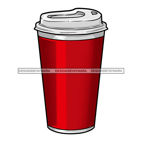 Plain Red Designer Coffee Cup  JPG PNG  Clipart Cricut Silhouette Cut Cutting