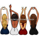 Love And Peace 4 Ladies Signing Love And Peace  JPG PNG  Clipart Cricut Silhouette Cut Cutting