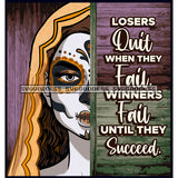 Bundle 20 Woman Half Face Day Of The Dead Costume Inspirational Quotes Mexican Celebration Skeleton Party Floral Festival  De La Calavera JPG PNG Files For Silhouette Cricut and More