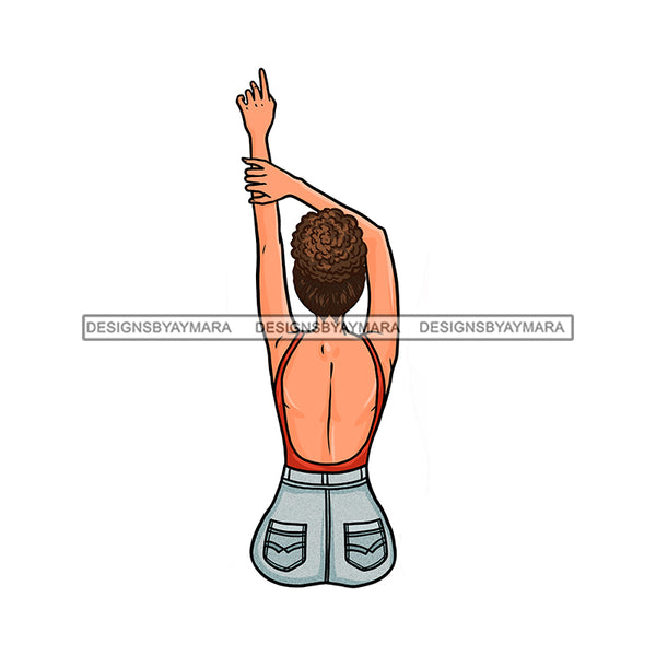 Woman  Showing Love Hearts Peace  JPG PNG  Clipart Cricut Silhouette Cut Cutting