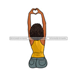 Black Woman  Showing Love Hearts Peace  JPG PNG  Clipart Cricut Silhouette Cut Cutting