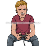 Gamer White Boy Young Man Gaming  JPG PNG  Clipart Cricut Silhouette Cut Cutting