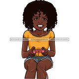Gamer Black Girl Gaming  JPG PNG  Clipart Cricut Silhouette Cut Cutting