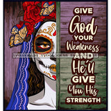 Bundle 20 Woman Half Face Day Of The Dead Costume Inspirational Quotes Mexican Celebration Skeleton Party Floral Festival  De La Calavera JPG PNG Files For Silhouette Cricut and More