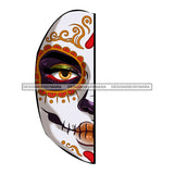 Half Face Sugar Skull Art Face Only JPG PNG  Clipart Cricut Silhouette Cut Cutting
