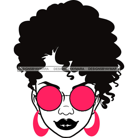 Black Woman  Black Lips In Black And White Pink Earrings JPG PNG  Clipart Cricut Silhouette Cut Cutting