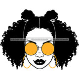 Black Woman  Black Lips In Black And White Yellow Earrings JPG PNG  Clipart Cricut Silhouette Cut Cutting