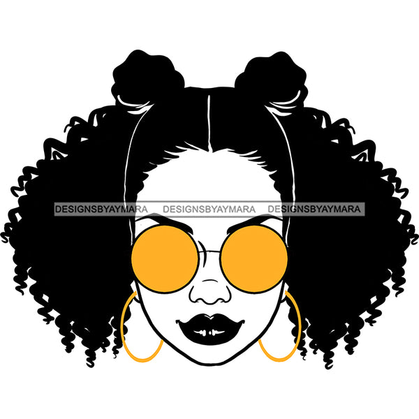 Black Woman  Black Lips In Black And White Yellow Earrings JPG PNG  Clipart Cricut Silhouette Cut Cutting