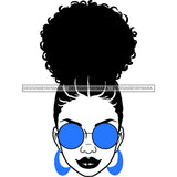Black Woman  Black Lips In Black And White Blue Earrings JPG PNG  Clipart Cricut Silhouette Cut Cutting