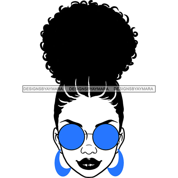 Black Woman  Black Lips In Black And White Blue Earrings JPG PNG  Clipart Cricut Silhouette Cut Cutting