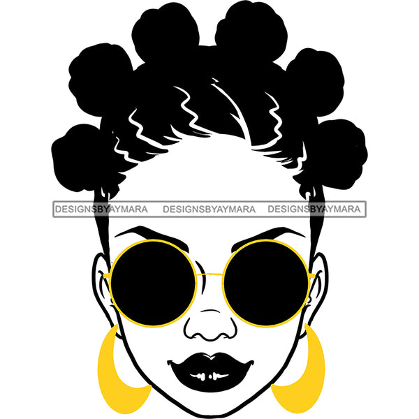 Black Woman  Black Lips In Black And White Yellow Earrings JPG PNG  Clipart Cricut Silhouette Cut Cutting