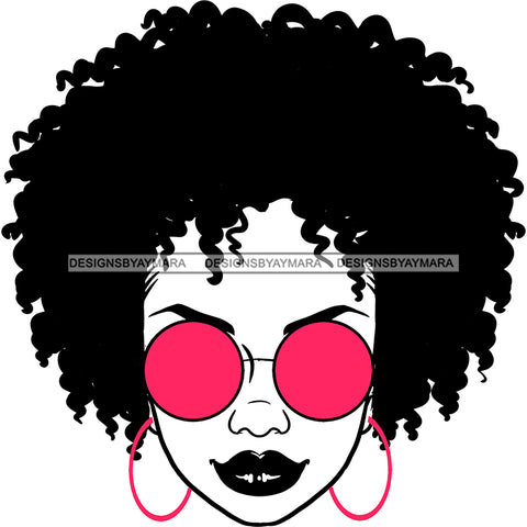 Black Woman  Black Lips In Black And White Pink Earrings JPG PNG  Clipart Cricut Silhouette Cut Cutting