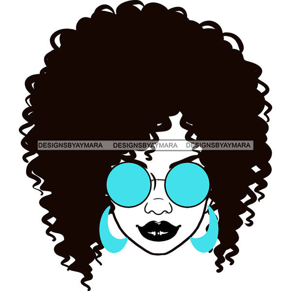 Black Woman  Black Lips In Black And White Turquoise Earrings JPG PNG  Clipart Cricut Silhouette Cut Cutting