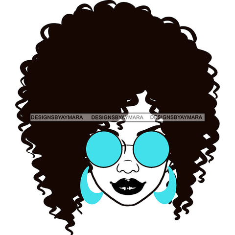 Black Woman  Black Lips In Black And White Turquoise Earrings JPG PNG  Clipart Cricut Silhouette Cut Cutting