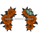 Orange Flower Headpiece Only JPG PNG  Clipart Cricut Silhouette Cut Cutting