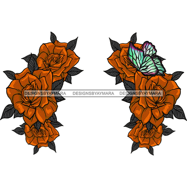 Orange Flower Headpiece Only JPG PNG  Clipart Cricut Silhouette Cut Cutting