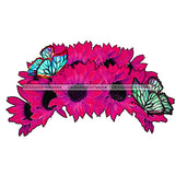 Pink Flower Headpiece Headband Only JPG PNG  Clipart Cricut Silhouette Cut Cutting