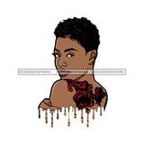 Sassy Black Woman Dripping In Burgundy JPG PNG  Clipart Cricut Silhouette Cut Cutting