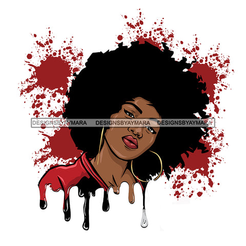 Sassy Black Woman Big Afro Dripping With A Splash Of Color JPG PNG  Clipart Cricut Silhouette Cut Cutting