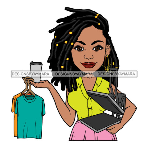 Afro Crafter Design Woman Hoop Earrings Dreadlock Hair Style SVG Cutting Files For Silhouette and Cricut