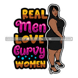 Sexy Voluminous Afro Woman Body Positivity Quote Curvaceous Attractive Illustration SVG JPG PNG Vector Clipart Cricut Silhouette Cut Cutting