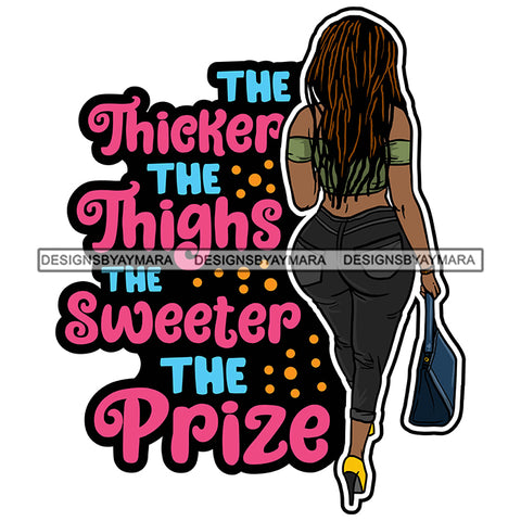 Sexy Voluminous Afro Woman Body Positivity Quote Long Straight Hairstyle Illustration SVG JPG PNG Vector Clipart Cricut Silhouette Cut Cutting