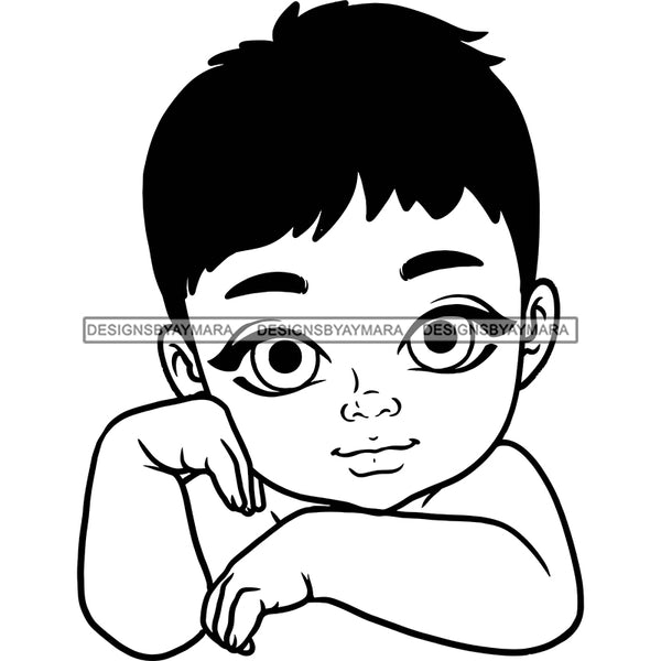 Adorable Baby Boy Hand In Face Child Kids Children Infant Toddler Innocent Hand In Face Love Cute Childhood Happy Joy Smile SVG JPG PNG Vector Clipart Cricut Silhouette Cut Cutting